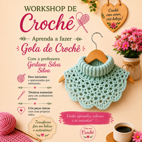 Workshop Gola de Crochê Com Gerlane Silva