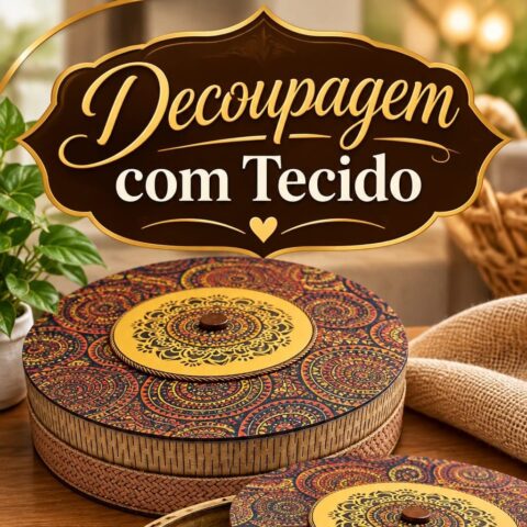 Workshop Decoupagem com Tecido Com Angela Lopes